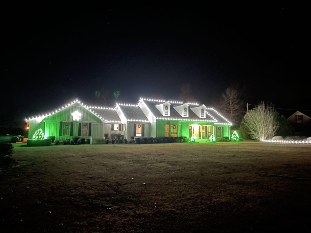 Green and White Holiday Lighting